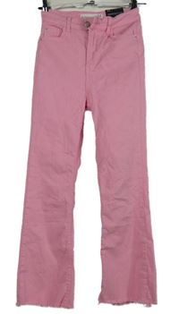 Nové - Dámské růžové crop flare rifle Stradivarius 