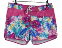 Dámske tmavorůžovo-modro-biele kvetované plážové kraťasy Mantaray