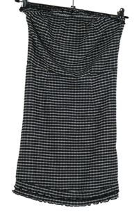 Dámské černé kostkované minišaty bez ramínek Topshop