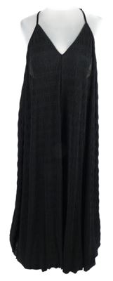 Dámské černé strukturované dlouhé šaty H&M