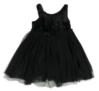 Čierne sametovo/tylové šaty zn. H&M