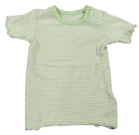 Zeleno-biele pruhované rebrované tričko M&S