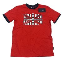 Červeno-čierne tričko s vlajkou Ben Sherman