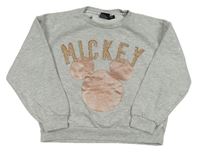 Svetlosivá crop mikina s Mickey Mousem zn. Primark