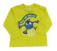 Neónově žlté tričko s obrázkom Topolino