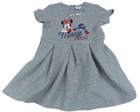 Svetlosivé kárované teplákové šaty s Minnie Disney