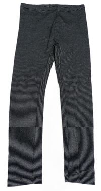 Černo-stříbrné pruhované legíny H&M