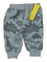 -Nové Svetlomodré tepláky s dinosaurami zn. Shein