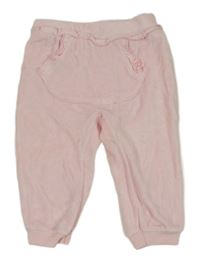 Svetloružové zamatové tepláky Benetton