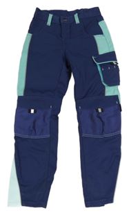 Tmavomodro-modré pracovní nohavice