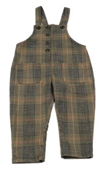 Čierno-červeno-béžové kockované na traké nohavice Next