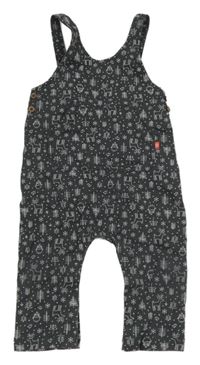 Šedé laclové tepláky se zvířátky a stromy Hema