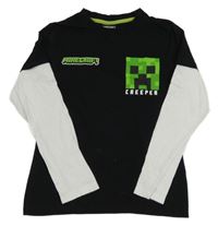 Černo-bílé triko s Minecraft