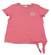 Ružové tričko s dúhou alive