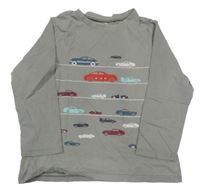 Svetlosivé tričko s autami Vertbaudet