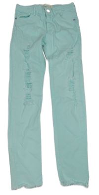 Mintové skinny rifle s prošoupáním Zara