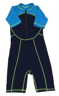 Tmavomodro-světlemodrý UV overal Nabaiji