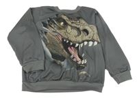 Sivá ľahká mikina s dinosaurom Shein