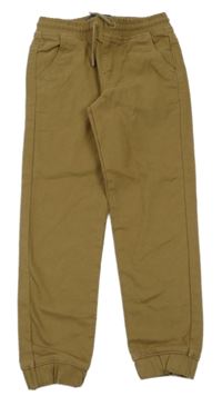 Hnědé cuff plátěné kalhoty Primark