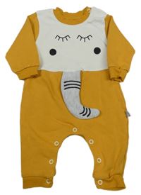 Okrovo-biely overal s chobotem Mini Boden