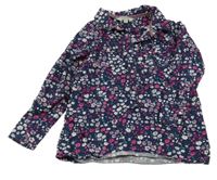 Tmavomodrá kvetovaná blúzka Kanz