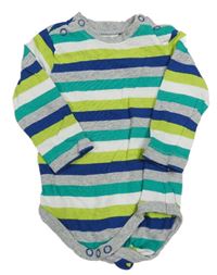 Bielo-zeleno-zafírové pruhované body Topomini