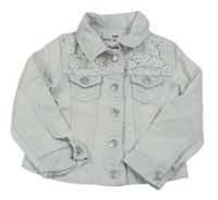 Svetlomodrá rifľová bunda s čipkou Denim Co.