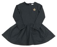 Tmavošedé vzorované teplákové šaty s hvězdou Orchestra