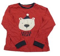 Červené melírované triko s medvídkem Next 