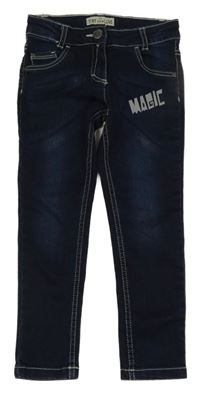 Tmavomodré skinny rifle s nápisom Pocopiano