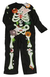 Nové - Kostým - Černý overal s kostmi a pavoukem F&F