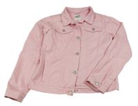 Svetloružová rifľová bunda Pocopiano