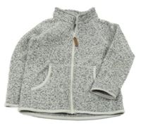 Šedá melírovaná pletená propínací mikina H&M