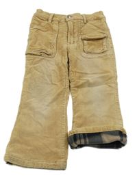 Béžové podšité menšestrové nohavice