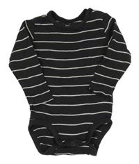 Tmavošedo-bílé pruhované body H&M