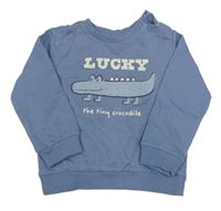 Modrá mikina s krokodílom Sinsay