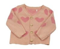Ružový prepínaci sveter so srdiečkami