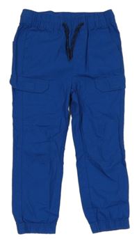 Modré plátenné cuff nohavice Lupilu