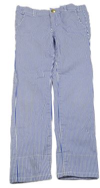 Modro-biele pruhované plátenné nohavice H&M