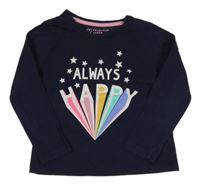 Tmavomodré tričko s nápisom Primark