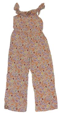 Pudrovo-farebný nohavicový overal s volánikmi Primark