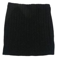 Čierna pletená trblietavá rebrovaná sukňa New Look