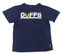 Tmavomodré tričko s nápisom Duffs