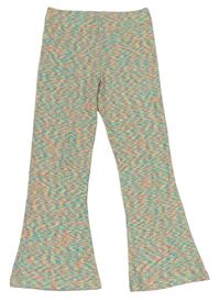 Farebné rebrované flare pletené nohavice Matalan