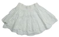 Biela plátenná kolová sukňa s výšivkou zn. M&S