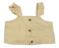 Béžový puntíkovaný propínací crop top 
