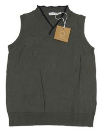 Nové - Sivá svetrová vesta s prúžkami Name it