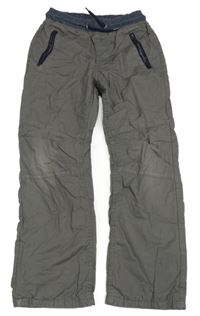 Šedé plátěné podšité kalhoty Topolino