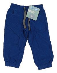 Nové - Tmavomodré menšestrové cuff nohavice Lupilu