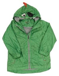 Zelená vzorovaná šusťáková jarní bunda s kapucí - dinosaurus Kiki&Koko